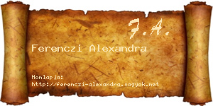 Ferenczi Alexandra névjegykártya